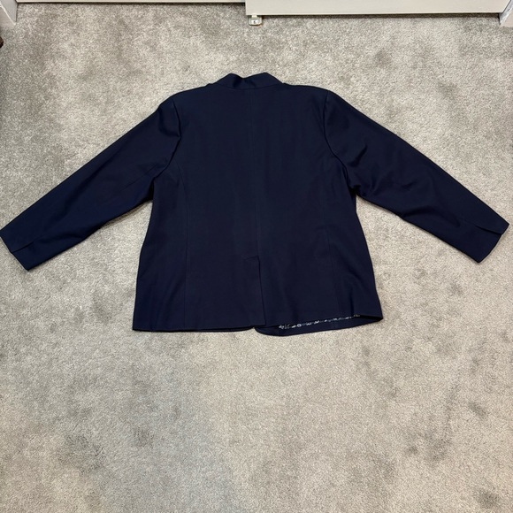Skies Are Blue Curvy Navy Open Front Blazer Jacket Size 2X Classic Office Work - Picture 4 of 9